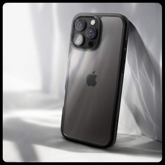 Carcasa Spigen pentru iPhone 16 Pro, Ultra Hybrid, negru + sticlă temperată 9H
