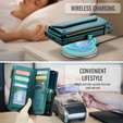 Husă CASEME pentru Samsung Galaxy S25 FE, RFID Leather Wallet, cu curea de umăr, verde