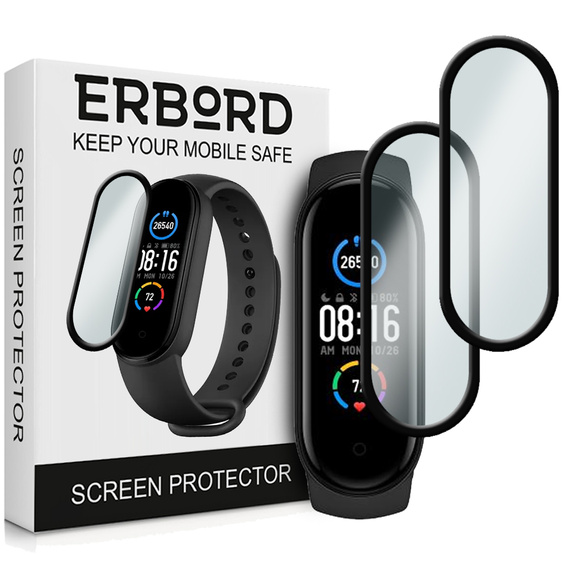 2x ERBORD Hybrid Glass pentru Xiaomi Mi Band 5