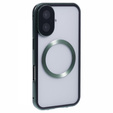 Carcasa Magnetic Dual Glass MagSafe pentru iPhone 16, verde