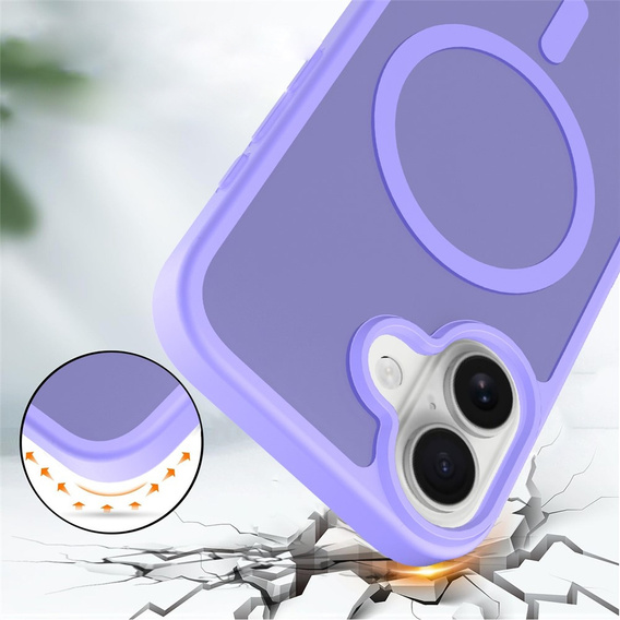 Carcasă Matt pentru iPhone 17, pentru MagSafe, violet translucid