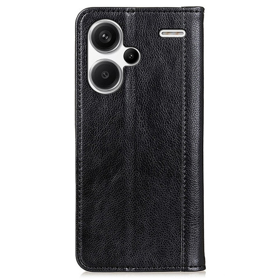 Huse pentru Xiaomi Redmi Note 13 Pro+, Wallet Litchi Leather, negru