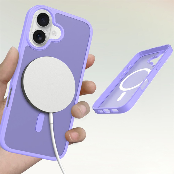 Carcasă Matt pentru iPhone 17, pentru MagSafe, violet translucid