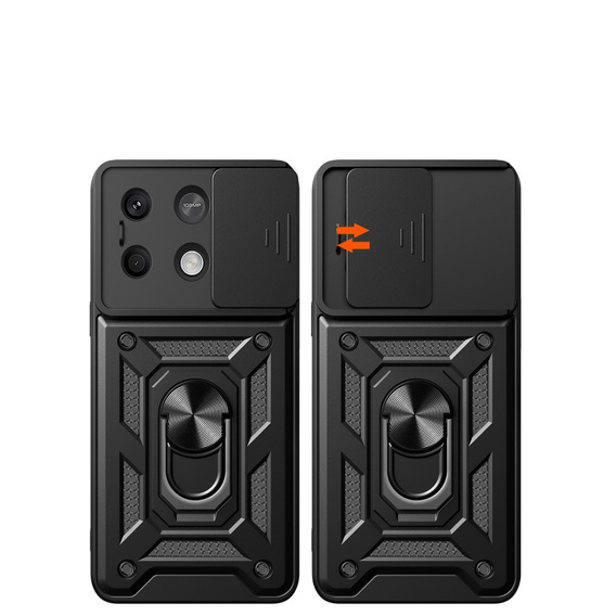 Husă blindată pentru Xiaomi Redmi Note 13 5G, CamShield Slide, negru