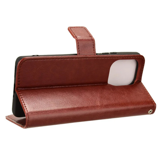 Cu clapetă pentru Motorola Edge 50 Pro, Crazy Horse Wallet, maro