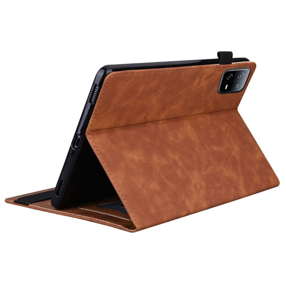 Husă pentru Xiaomi Pad 7, Classic, cu spațiu pentru stylus, maro