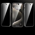 Husă pentru iPhone 15 Pro, Privacy Dual Glass, pentru MagSafe, de argint