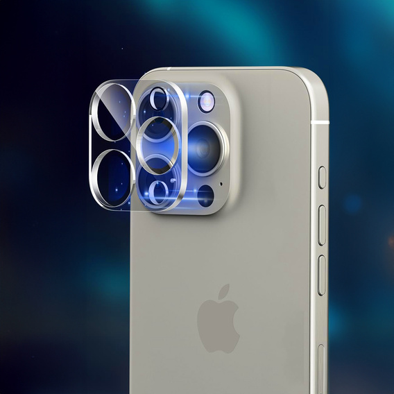 Sticlă temperată pentru camera foto pentru iPhone 16 Pro / 16 Pro Max, transparentă