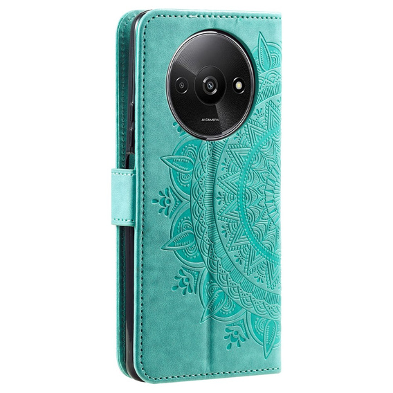 Cu clapetă pentru Xiaomi Redmi A3, Mandala, verde