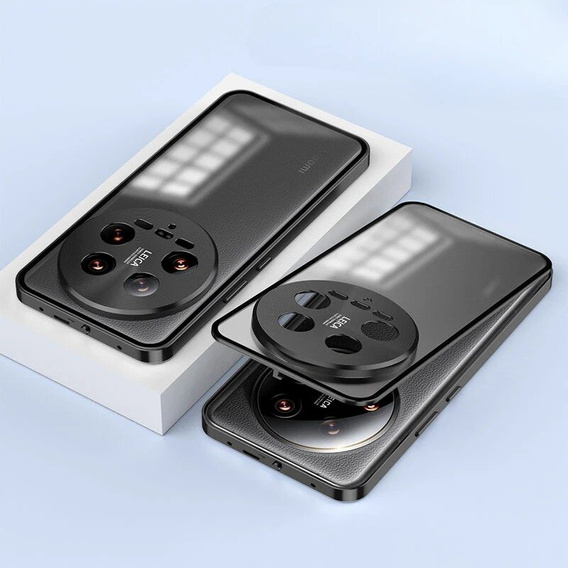 Husa pentru Xiaomi 14 Ultra, Magnetic Dual Glass, negru