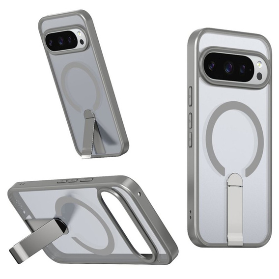 Husă Fusion Hybrid pentru Google Pixel 10 Pro XL, pentru MagSafe, cu suport, gri