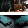 Husa cu clapetă CASEME pentru Samsung Galaxy A54 5G, Litchi Wallet, verde