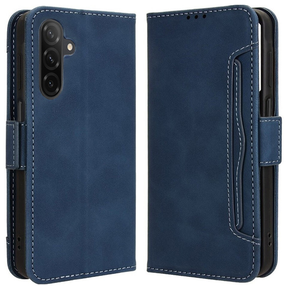 Cu clapetă pentru Samsung Galaxy A26, Card Slot, albastru închis