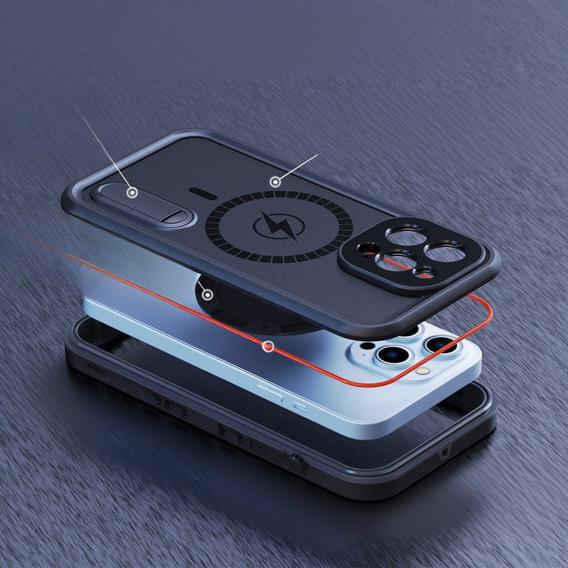 Husă impermeabilă pentru iPhone 13 Pro, Redpepper, pentru MagSafe, negru