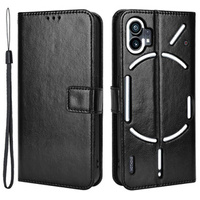 Cu clapetă pentru Nothing Phone 1 5G, Crazy Horse Wallet, negru