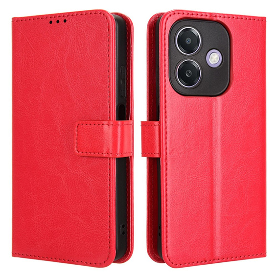 Cu clapetă pentru Oppo A40 / Oppo A40m, Crazy Horse Wallet, roșu