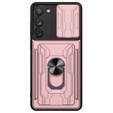 Husă blindată pentru Samsung Galaxy S23, Camera Slide Card Slot, roz rose gold