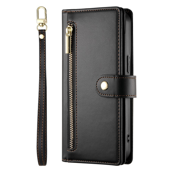 Wallet Zipper Pocket flip caz pentru Samsung Galaxy A17 5G, Wallet Zipper Pocket, negru