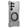 Carcasă pentru Samsung Galaxy S25 Ultra, Kickstand Bumper, cu capac pentru obiectiv, pentru MagSafe, de argint