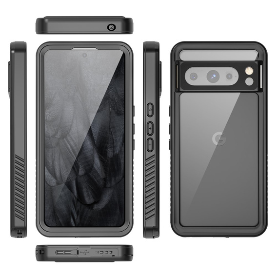 Husă impermeabilă IP68 pentru Google Pixel 8 Pro, negru
