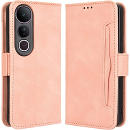 Cu clapetă pentru Vivo V50 Lite 4G / 5G, Card Slot, roz