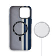 Carcasa pentru iPhone 15 Pro, Carbon Fiber MagSafe, albastru