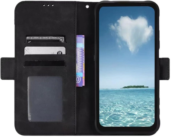 Cu clapetă pentru Realme 12+ Plus 5G, Card Slot, negru