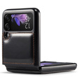 Carcasă flip CASEME pentru Samsung Galaxy Z Flip 3, Waxy Textured, negru