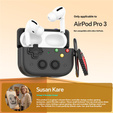 Carcasă retro pentru consolă cu etichetă în formă de inimă pentru AirPods Pro 3