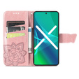 Cu clapetă pentru Motorola Moto E13, Butterfly, roz rose gold