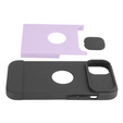 Husă ERBORD MagSafe Cam Slider, violet + sticlă pentru ecran pentru iPhone 13 / iPhone 14