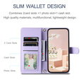 Husă cu clapetă pentru Samsung Galaxy S25 FE, Rhombus Crossbody Leather, violet