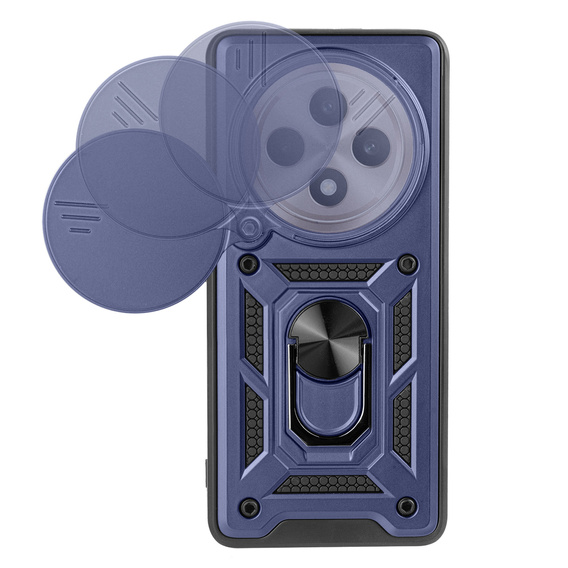 Husă blindată pentru Oppo Reno 12FS / Oppo Reno 12F, CamShield Slide, albastru