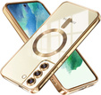 Husă pentru Samsung Galaxy S21 FE, Electro MagSafe, de aur + Sticlă pentru ecran