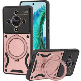 Husă blindată pentru Honor Magic 6 Lite 5G, Magnetic Ring, roz