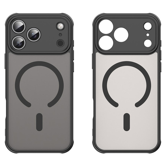 Husă mată pentru iPhone 17 Pro Max, pentru MagSafe, cu protecție pentru cameră, negru