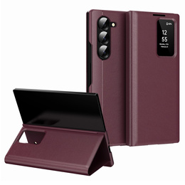 Husă cu clapetă pentru Samsung Z Fold6 5G, Smart View Wallet, maroon