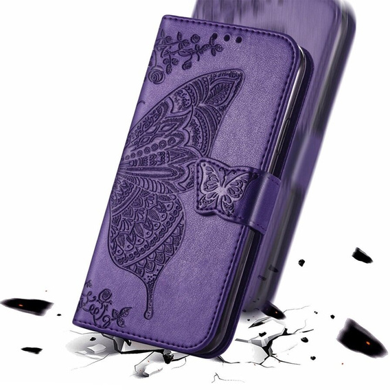 Cu clapetă pentru Infinix Hot 40i, Butterfly, violet