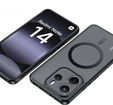 Husă pentru Xiaomi Redmi Note 14 4G, pentru MagSafe, ERBORD Matt Case, negru + sticlă pentru ecran
