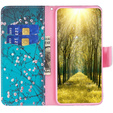 Cu clapetă pentru Samsung Galaxy A55 5G, Wallet, Sakura, albastru