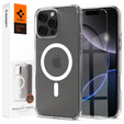 Carcasă MagSafe Spigen pentru iPhone 16 Pro, Ultra Hybrid, transparent / alb + 9H Tempered Glass