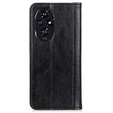 Husa cu clapetă pentru Honor 200 Pro 5G, Split Leather, negru