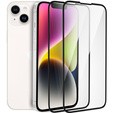 2x sticlă călită pentru iPhone 14 Plus, ERBORD 3D pentru întregul display