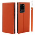 Husă din piele pentru Samsung Galaxy S20 Ultra, ERBORD Grain Leather, portocaliu