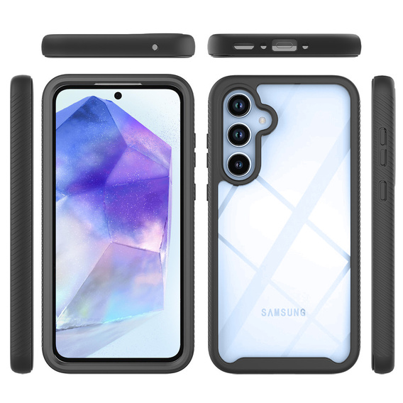 Carcasă pentru Samsung Galaxy A55 5G, Shockproof, cu folie, negru