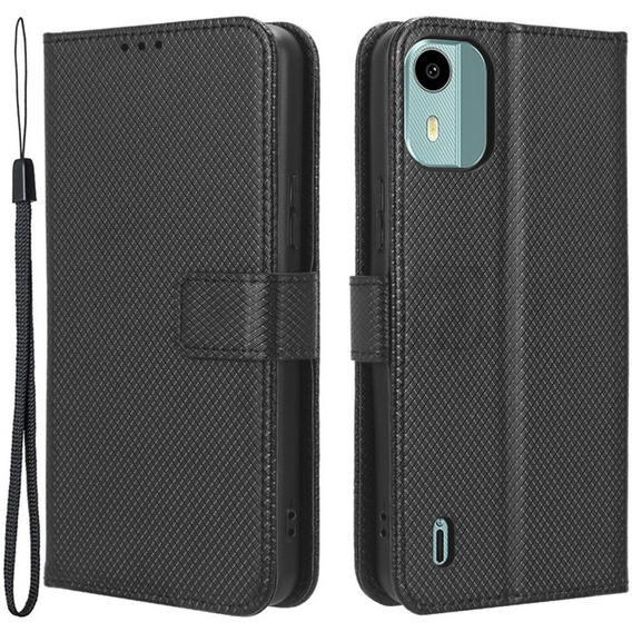 Cu clapetă pentru Nokia C12 4G, Wallet Smart Magnet, negru