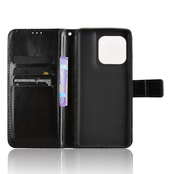 Cu clapetă pentru Motorola Edge 60 / 60 Fusion, Crazy Horse Wallet, negru