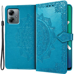 Cu clapetă pentru Motorola Moto G14, Mandala, albastru