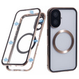 Carcasa Magnetic Dual Glass MagSafe pentru iPhone 16, de aur