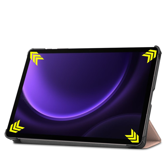 Husă pentru Samsung Galaxy Tab S9 FE, Tri-fold, roz rose gold